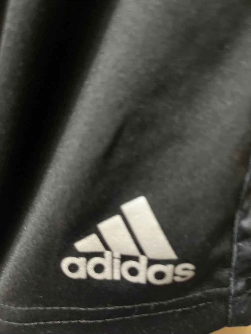 adidas Black Athletic Shorts with White Logo